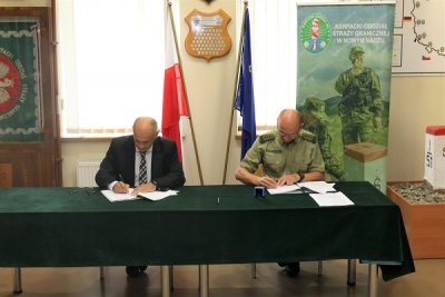 Podpisanie umowy dot. budowy nowej siedziby Placówki SG w Tarnowie