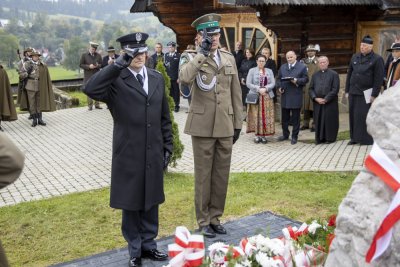 Funkcjonariusze Placówki SG w Zakopanem podczas uroczystości