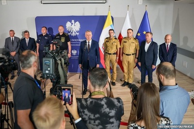 Narada służb z Ministrem Spraw Wewnętrznych Tomaszem Siemoniakiem w Kielcach/ fot. swietokrzyska.policja.gov.pl